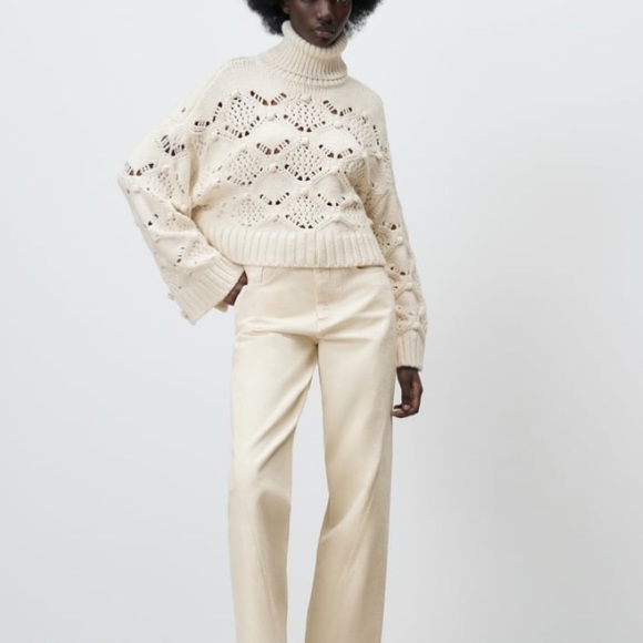 Zara NWT Cable Knit Sweater with Buttons - Picture 2 of 8